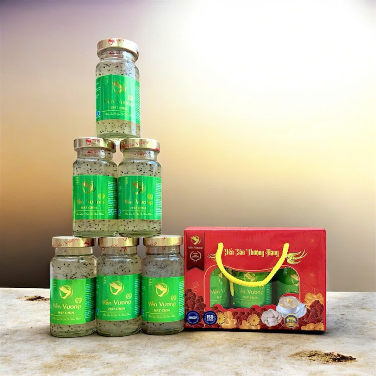 Lốc 6 hũ yến Vương 140ml Hạt Chia